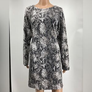 Cable-Gauge Snakeskin Print Dress Size M